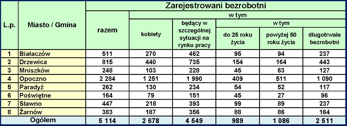 Bezrobocie w powiecie opoczyńskim. Stan w dniu 30 września 2013 r. 