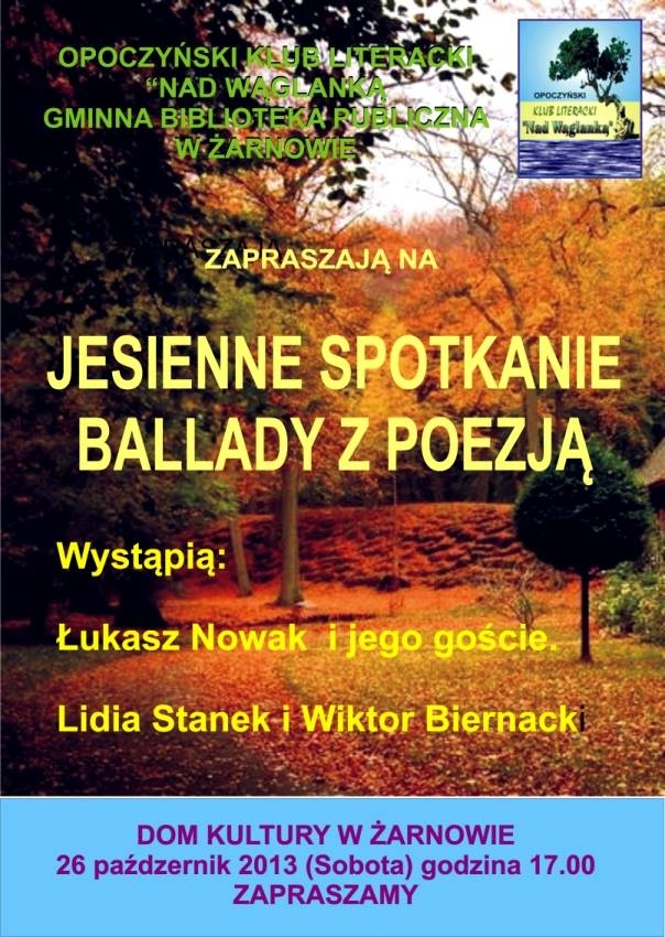 Jesienne spotkanie ballady z poezją