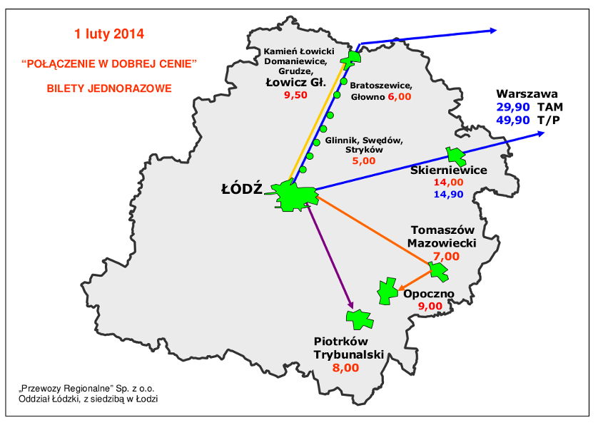 Do Łodzi pojedziemy za 9 PLN